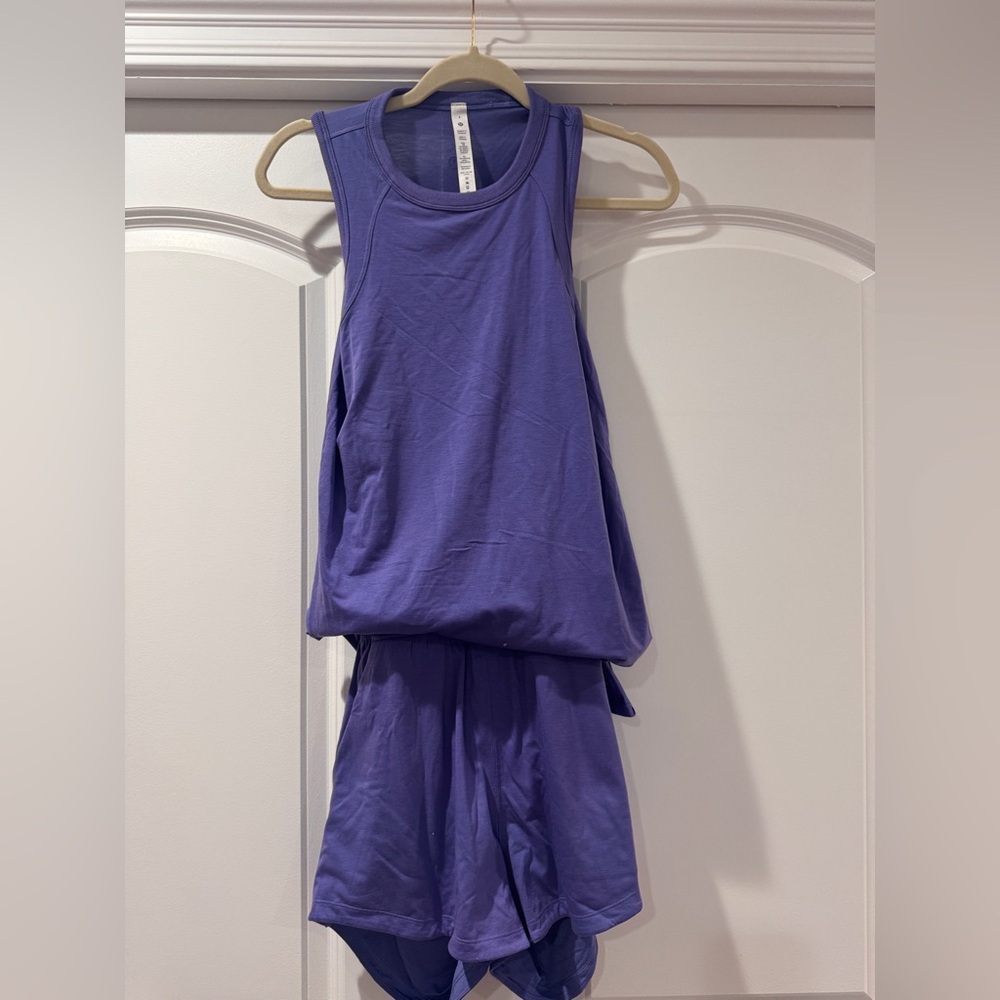 Purple Sleeveless Top and Shorts Set